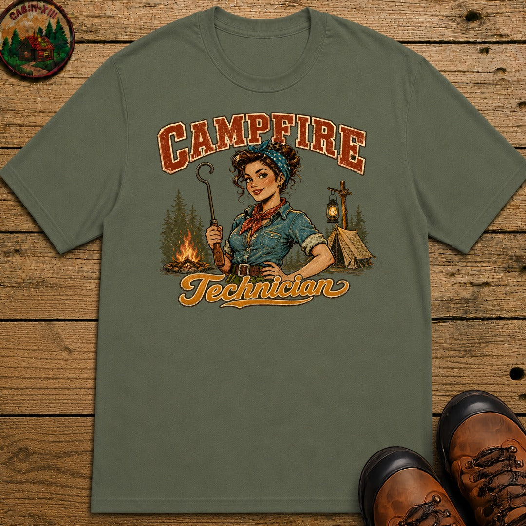Campfire Technician (Women's) T-Shirt - Moss