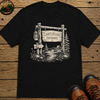 Campground Entrance Sketch T-Shirt - Black