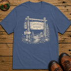 Campground Entrance Sketch T-Shirt - Blue Jean