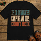 Camping And Dog T Shirt - Black