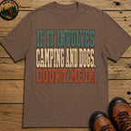 Camping And Dog T Shirt - Espresso