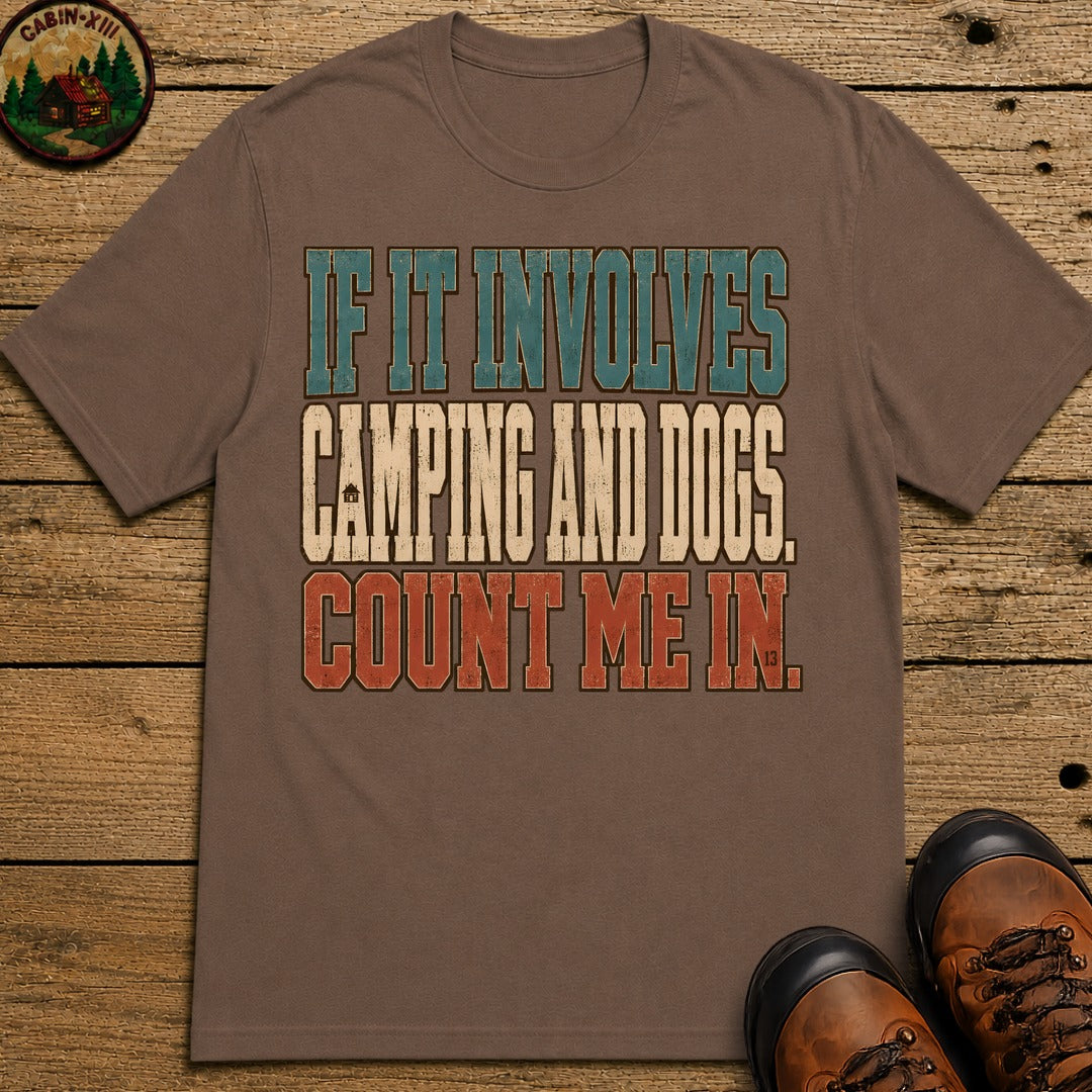 Camping And Dog T Shirt - Espresso