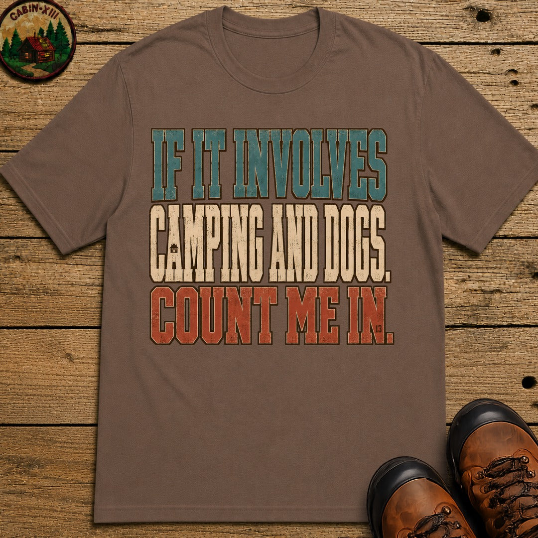 Camping And Dog T Shirt - Espresso
