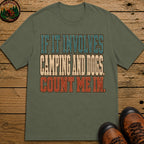 Camping And Dog T Shirt - Moss
