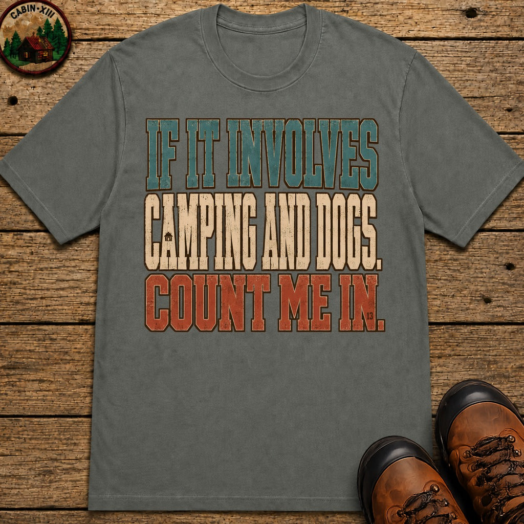 Camping And Dog T Shirt - Pepper