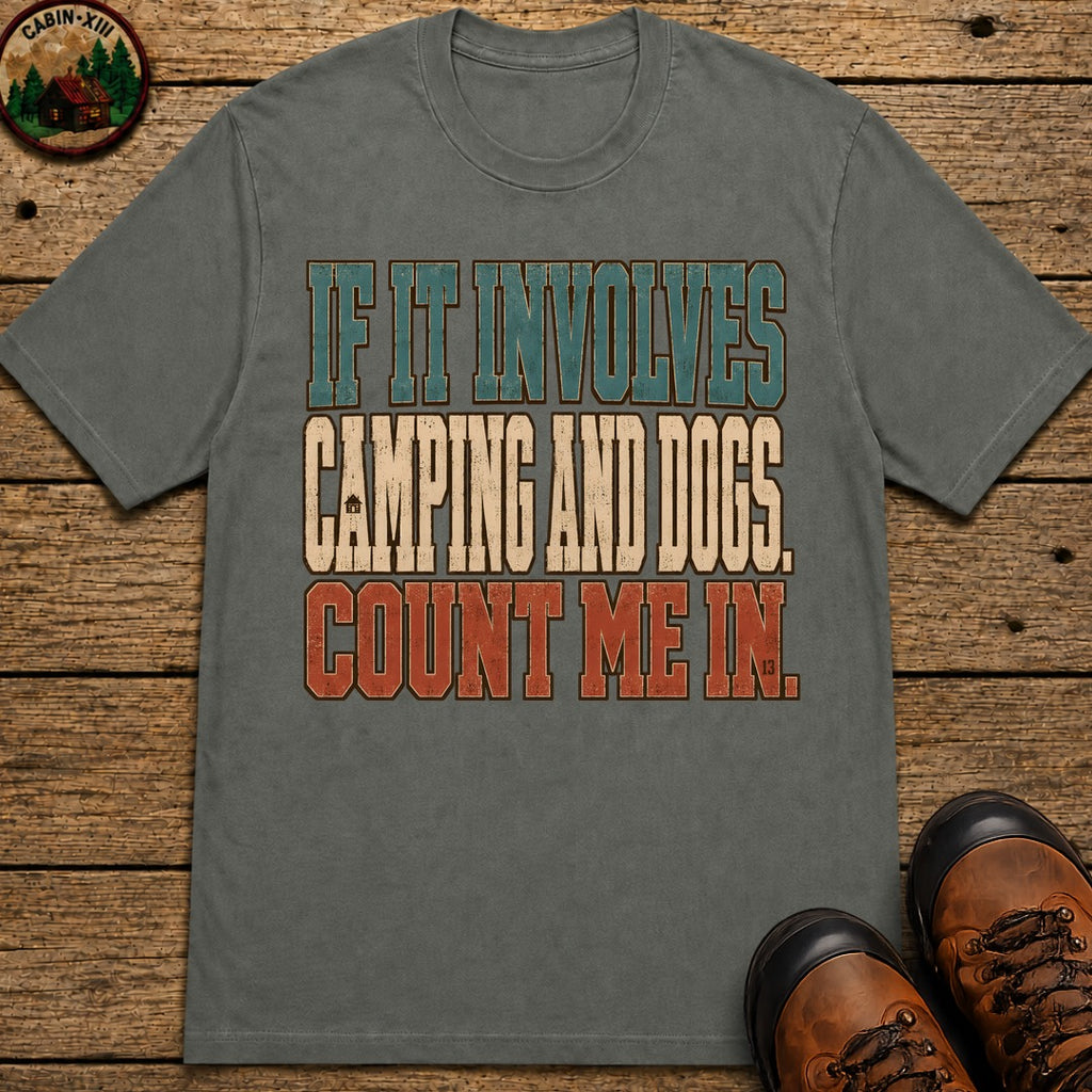 Camping And Dog T Shirt - Pepper