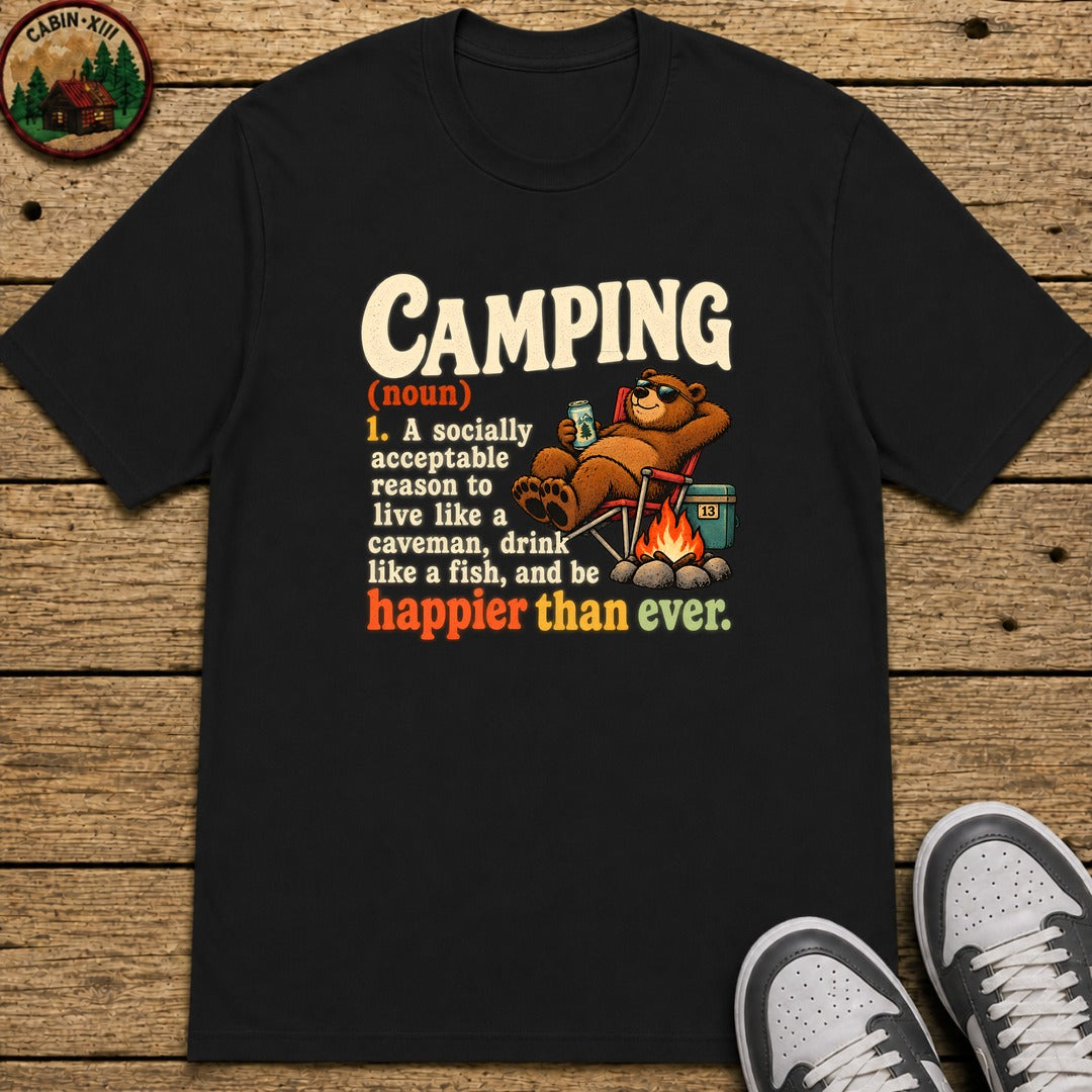 Camping Definition Kids T-Shirt - Black