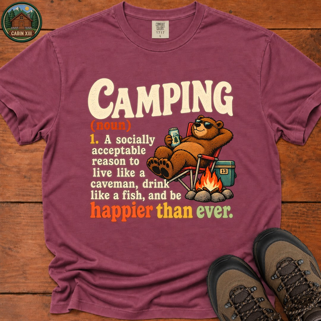 Camping Definition T-Shirt - Berry