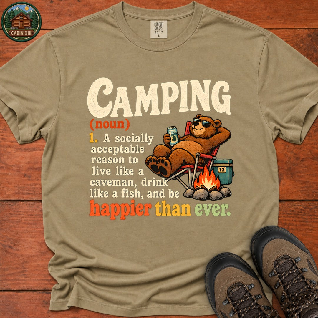 Camping Definition T-Shirt - Khaki