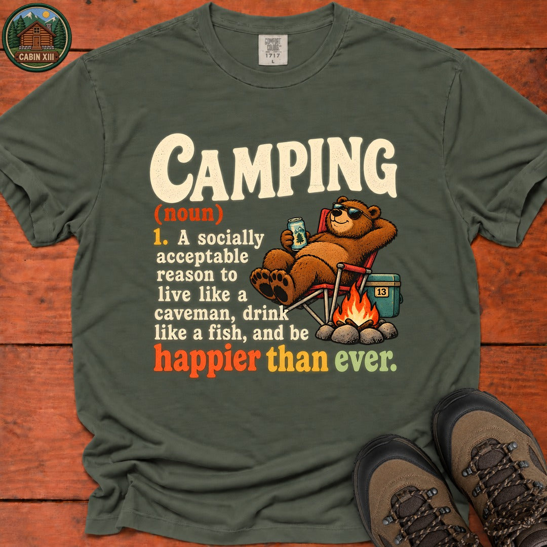 Camping Definition T-Shirt - Moss