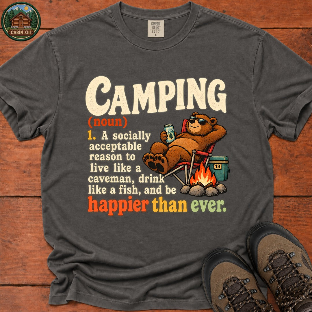 Camping Definition T-Shirt - Pepper