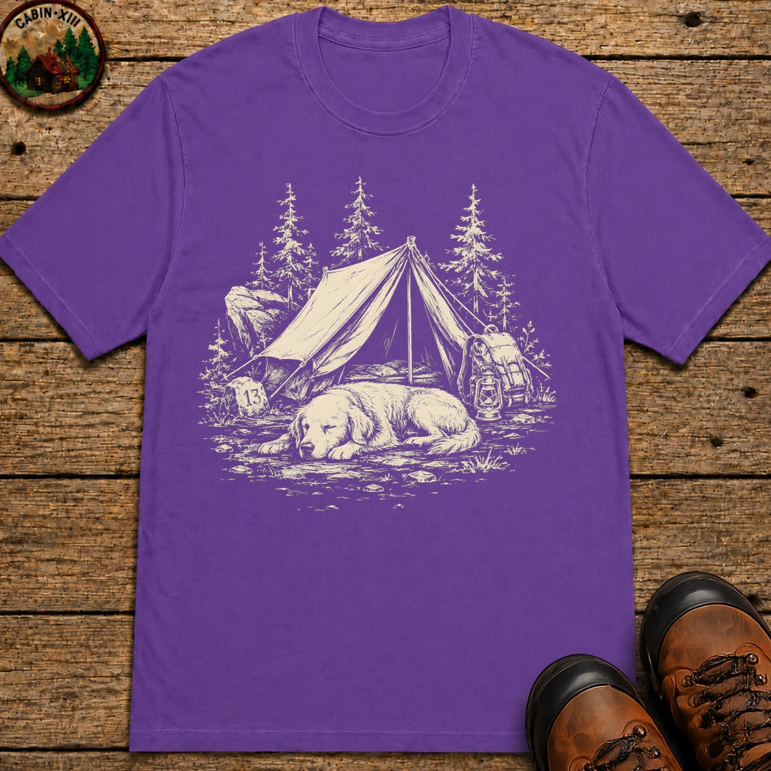 Camping Dog Nap T-Shirt - Grape