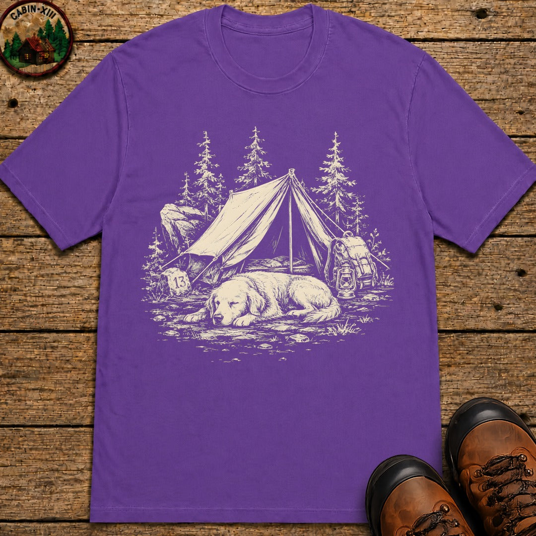 Camping Dog Nap T-Shirt - Grape