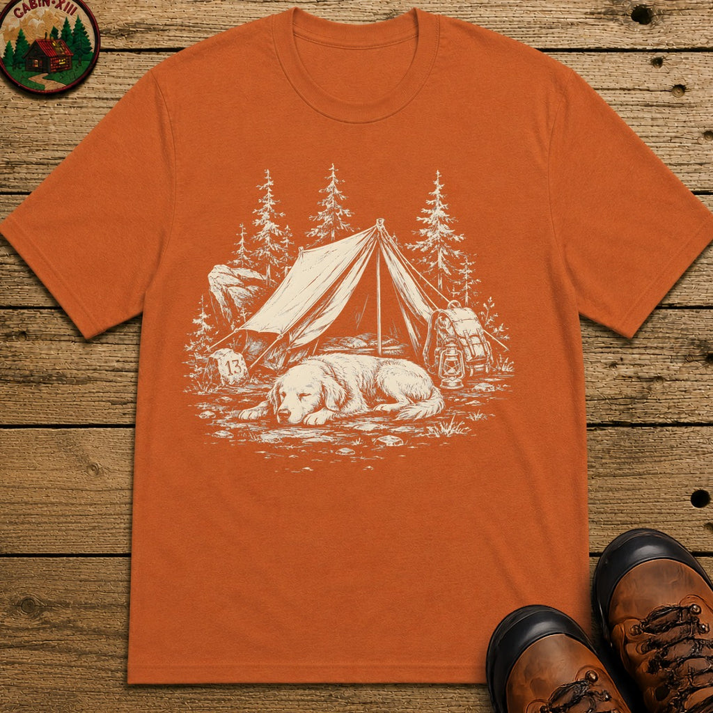 Camping Dog Nap T-Shirt - Yam
