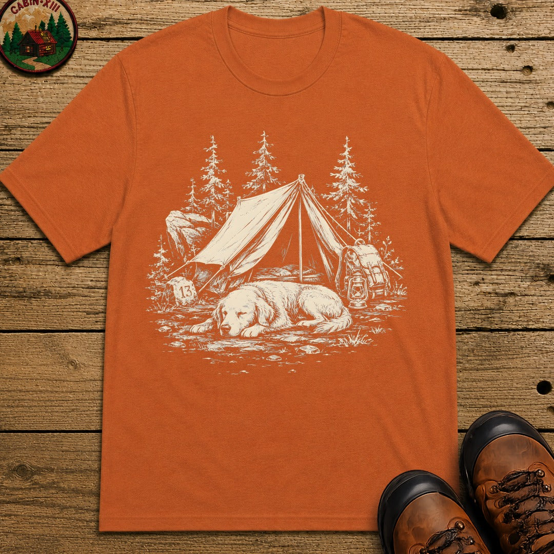 Camping Dog Nap T-Shirt - Yam