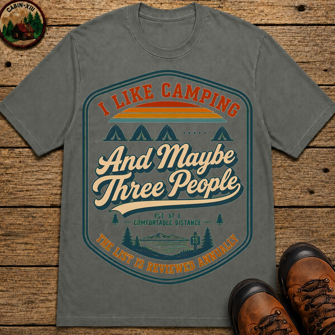 Camping Maybe Three People T-Shirt - Pepper