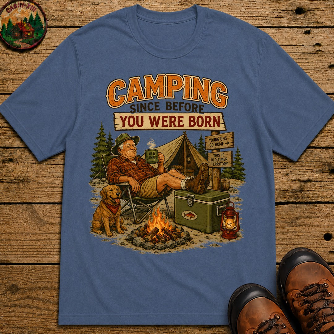 Camping Since Before You Were Born T-Shirt - Blue Jean