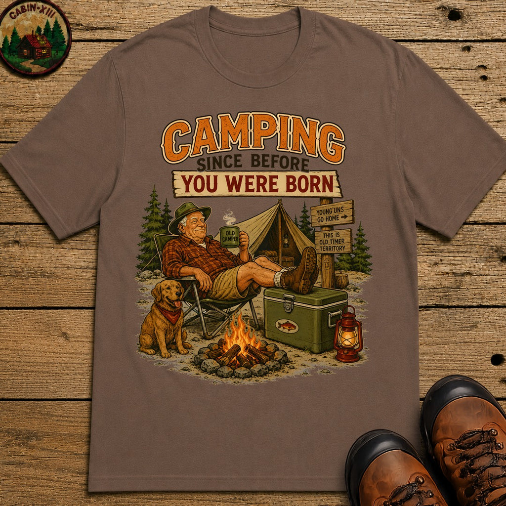 Camping Since Before You Were Born T-Shirt - Espresso