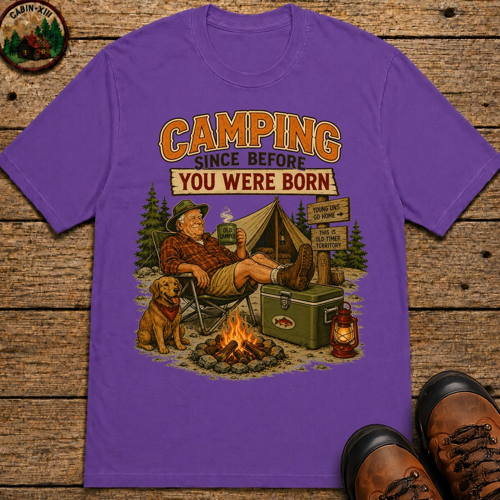 Camping Since Before You Were Born T-Shirt - Grape