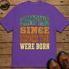 Camping Since Before You Were Born (Text) T-Shirt - Grape