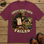 Campsite Security Auditor Failed — Funny Bear Camping Tee - Berry
