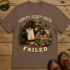 Campsite Security Auditor Failed — Funny Bear Camping Tee - Espresso