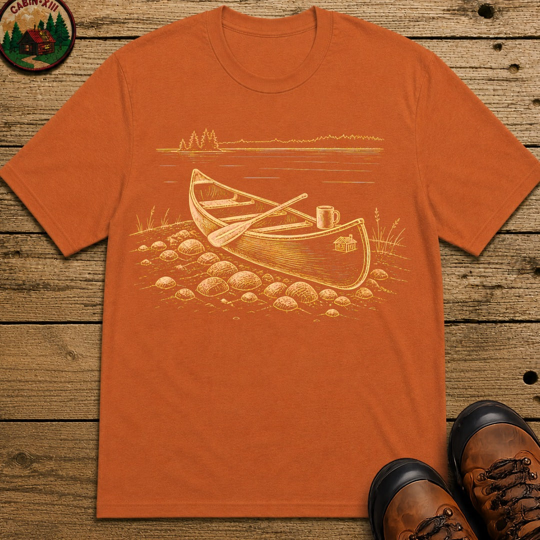Canoe On Beach T-Shirt - Yam