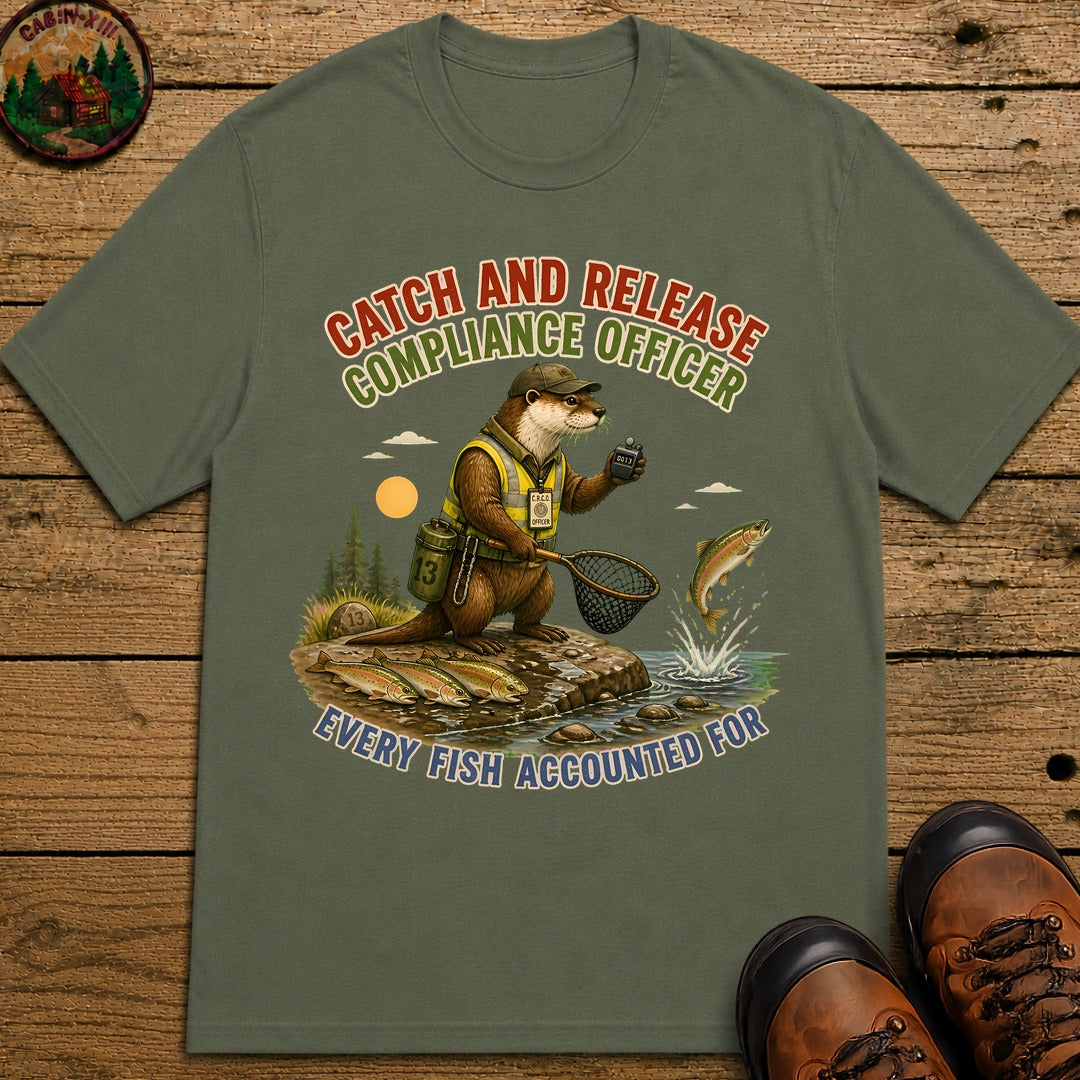 Catch And Release Officer T-Shirt - Moss