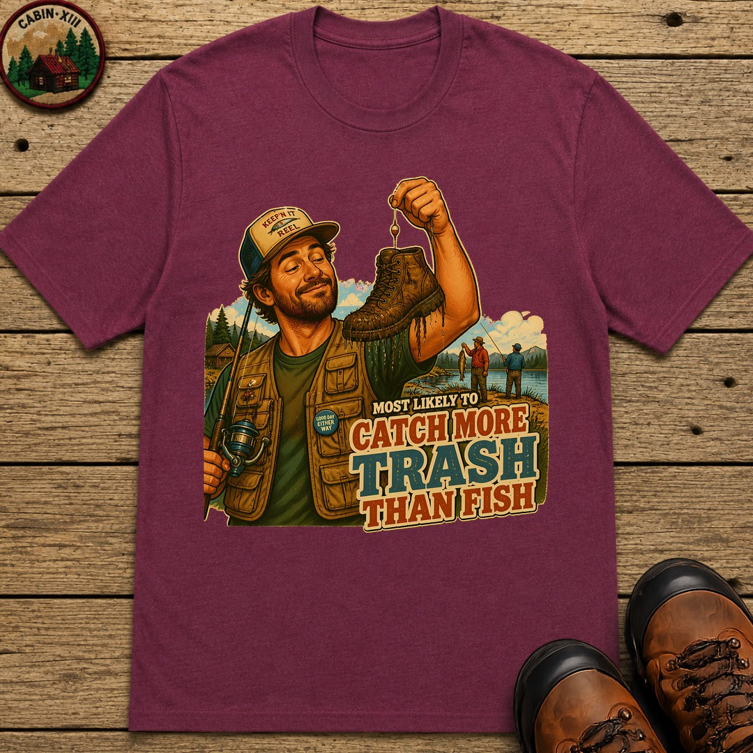 Catch More Trash T-Shirt - Berry
