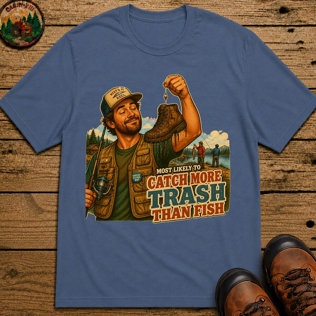 Catch More Trash T-Shirt - Blue Jean