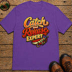 Catch and Release Expert Funny Fishing Shirt — Fly Fishing Tee - Grape