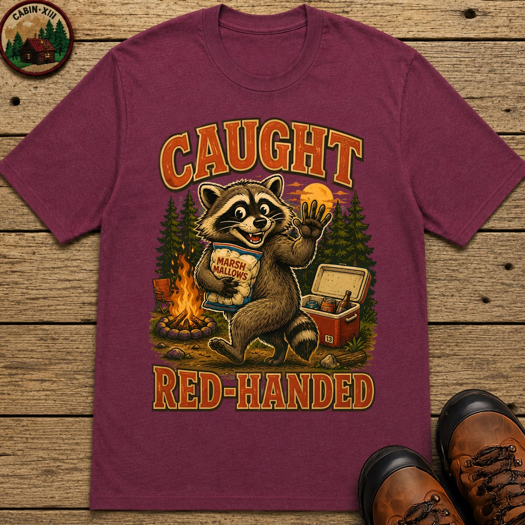 Caught Red Handed T Shirt - Berry