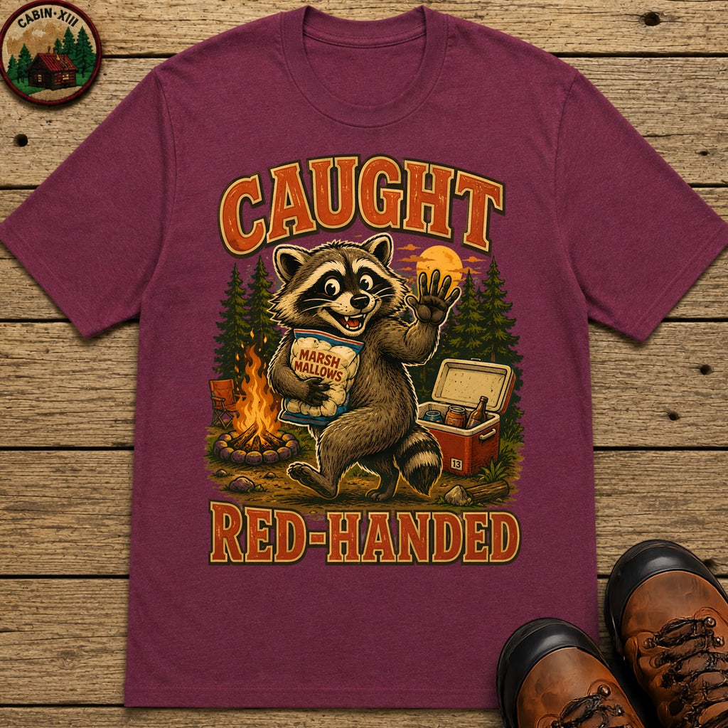 Caught Red Handed T Shirt - Berry