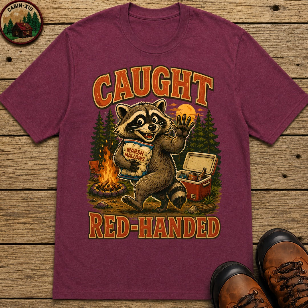 Caught Red Handed T Shirt - Berry