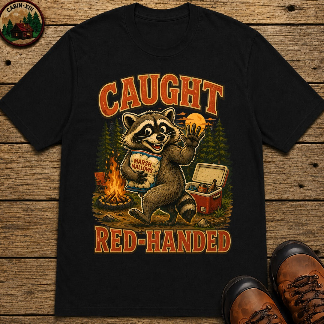 Caught Red Handed T Shirt - Black