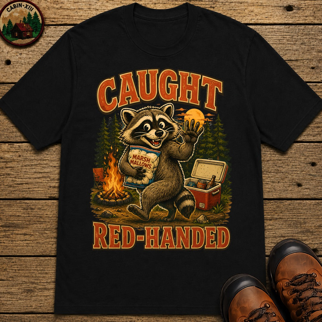Caught Red Handed T Shirt - Black