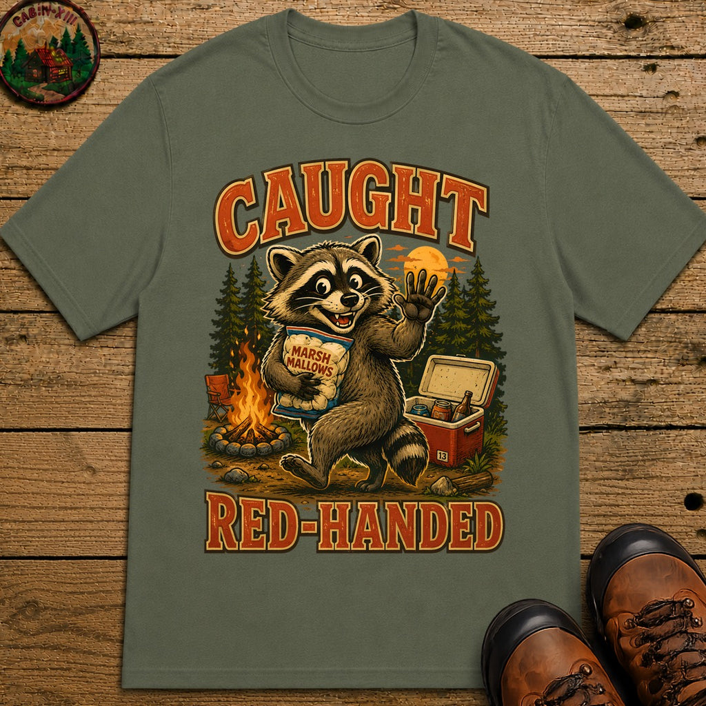 Caught Red Handed T Shirt - Moss