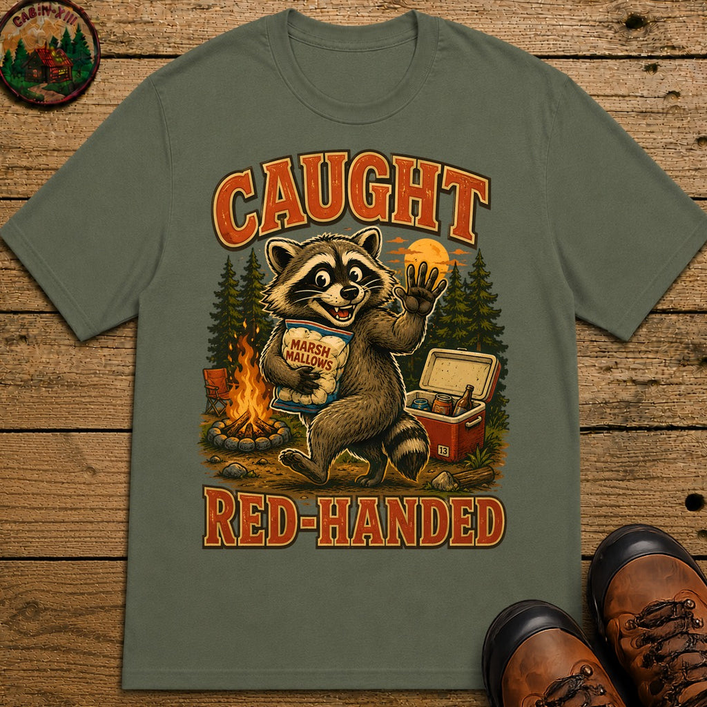 Caught Red Handed T Shirt - Moss