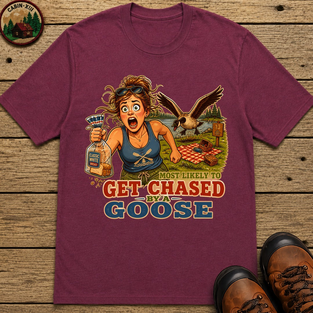 Chased By A Goose T-Shirt - Berry