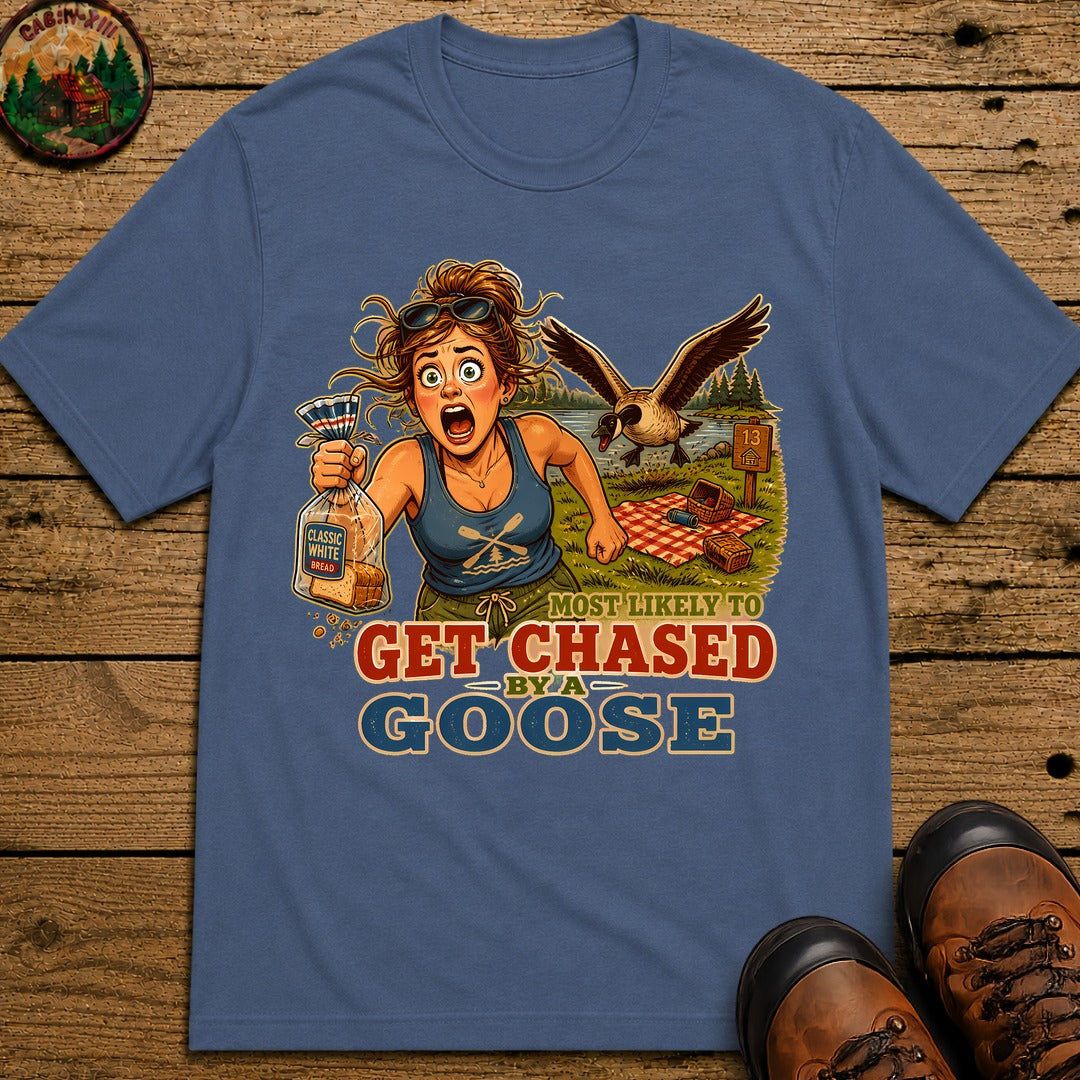 Chased By A Goose T-Shirt - Blue Jean