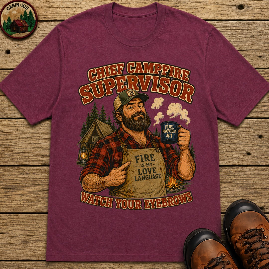 Chief Campfire Supervisor T-Shirt - Berry