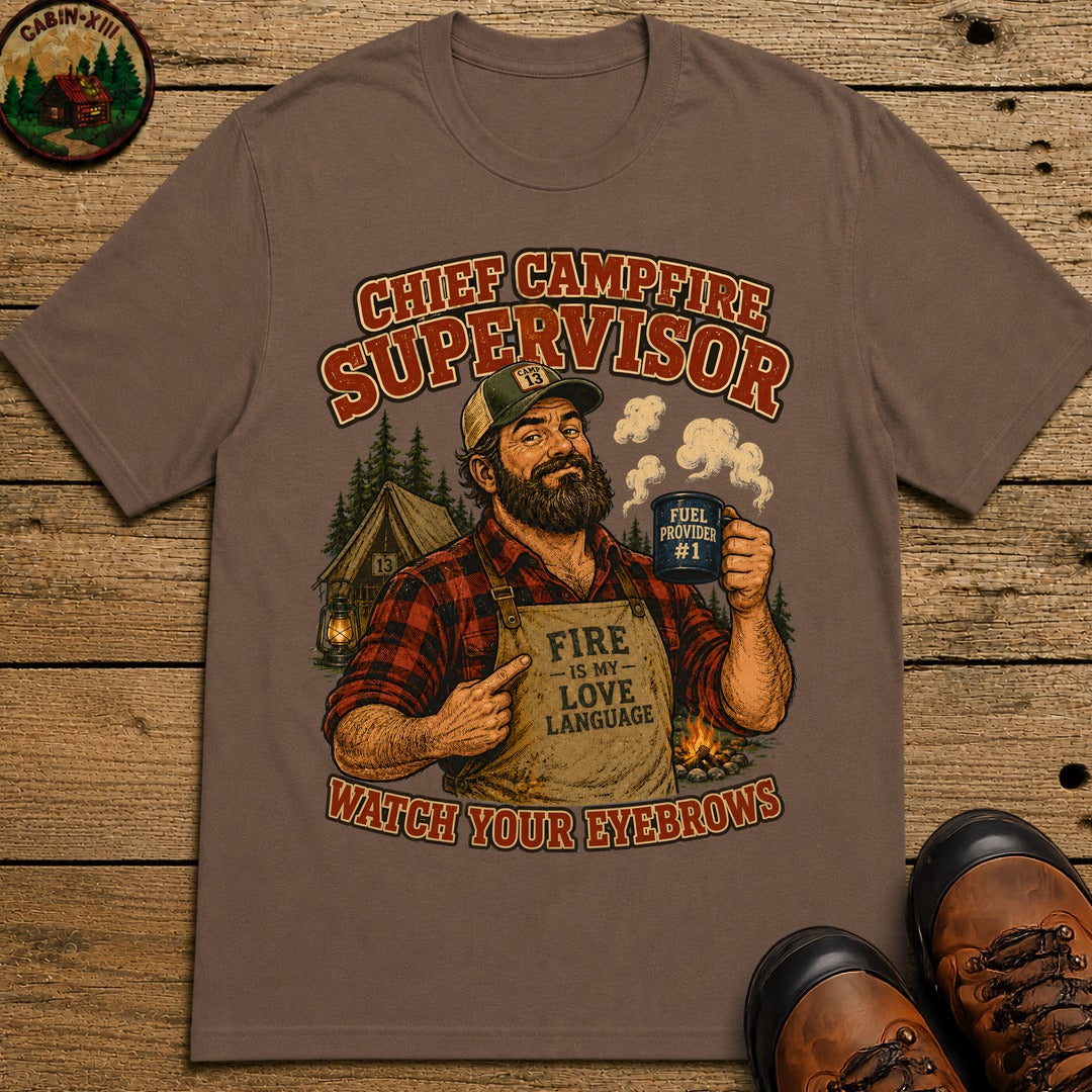 Chief Campfire Supervisor T-Shirt - Espresso