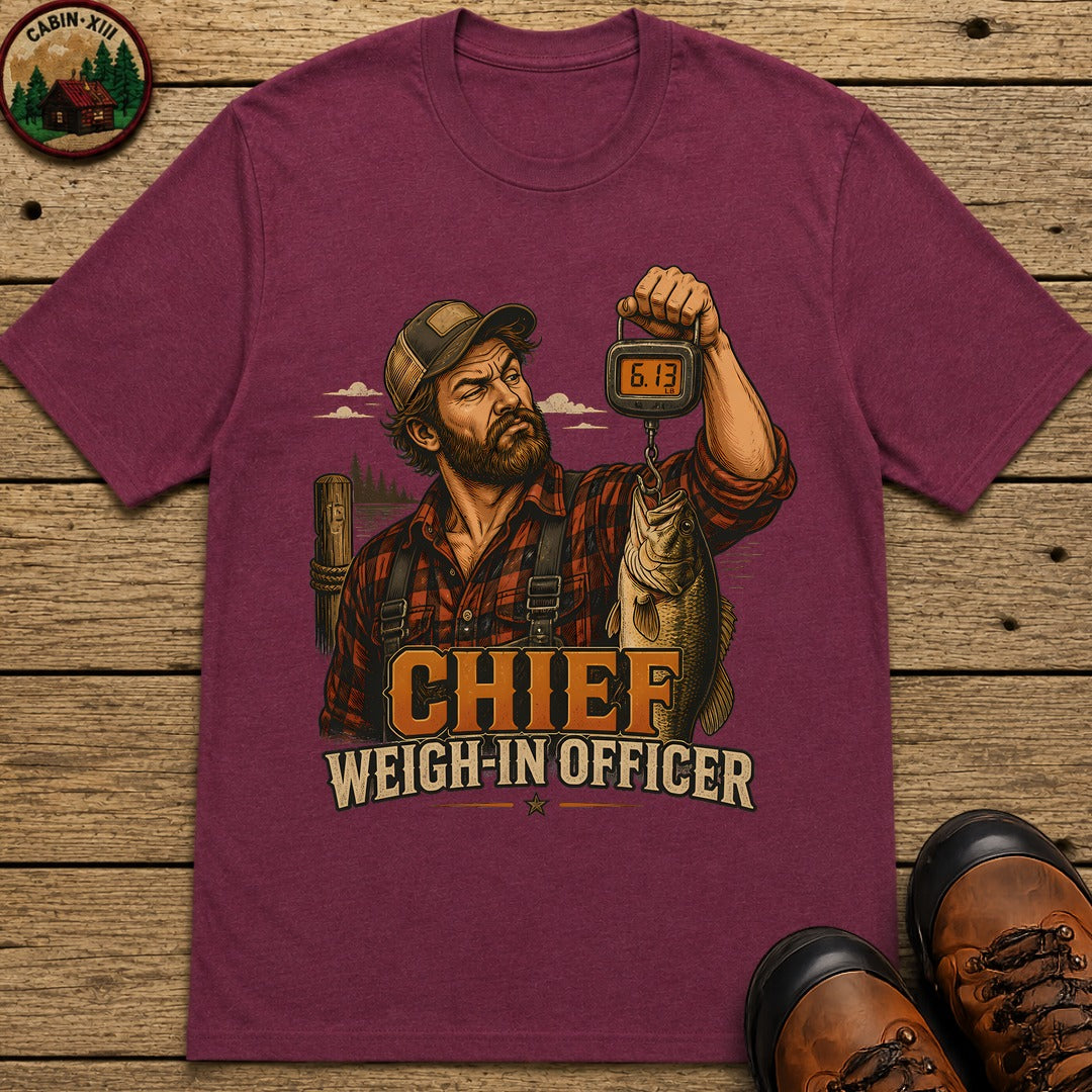 Chief Weigh In Officer Pin Up T-Shirt - Berry