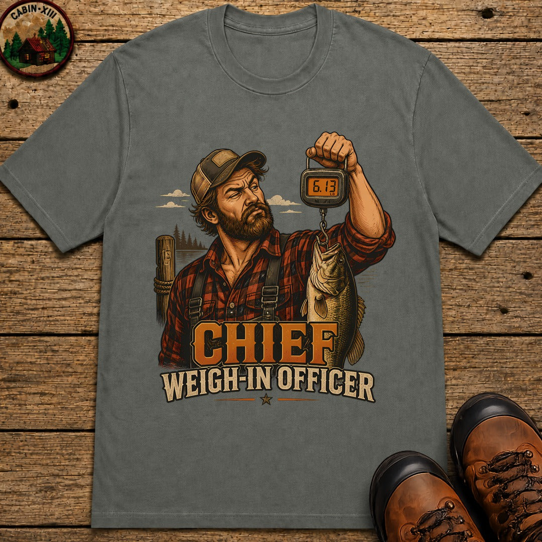 Chief Weigh In Officer Pin Up T-Shirt - Pepper