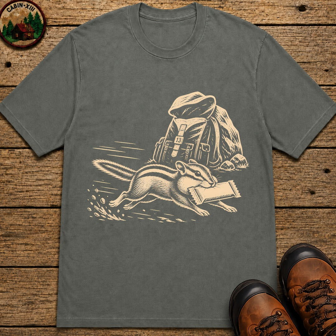 Chipmunk Snack Raid Lino T-Shirt - Pepper