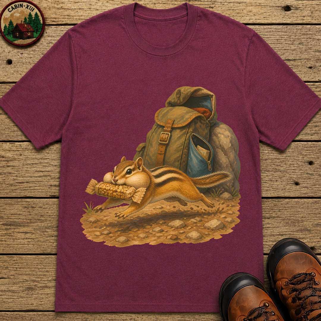 Chipmunk Snack Raid T-Shirt - Berry