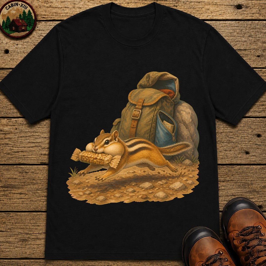 Chipmunk Snack Raid T-Shirt - Black