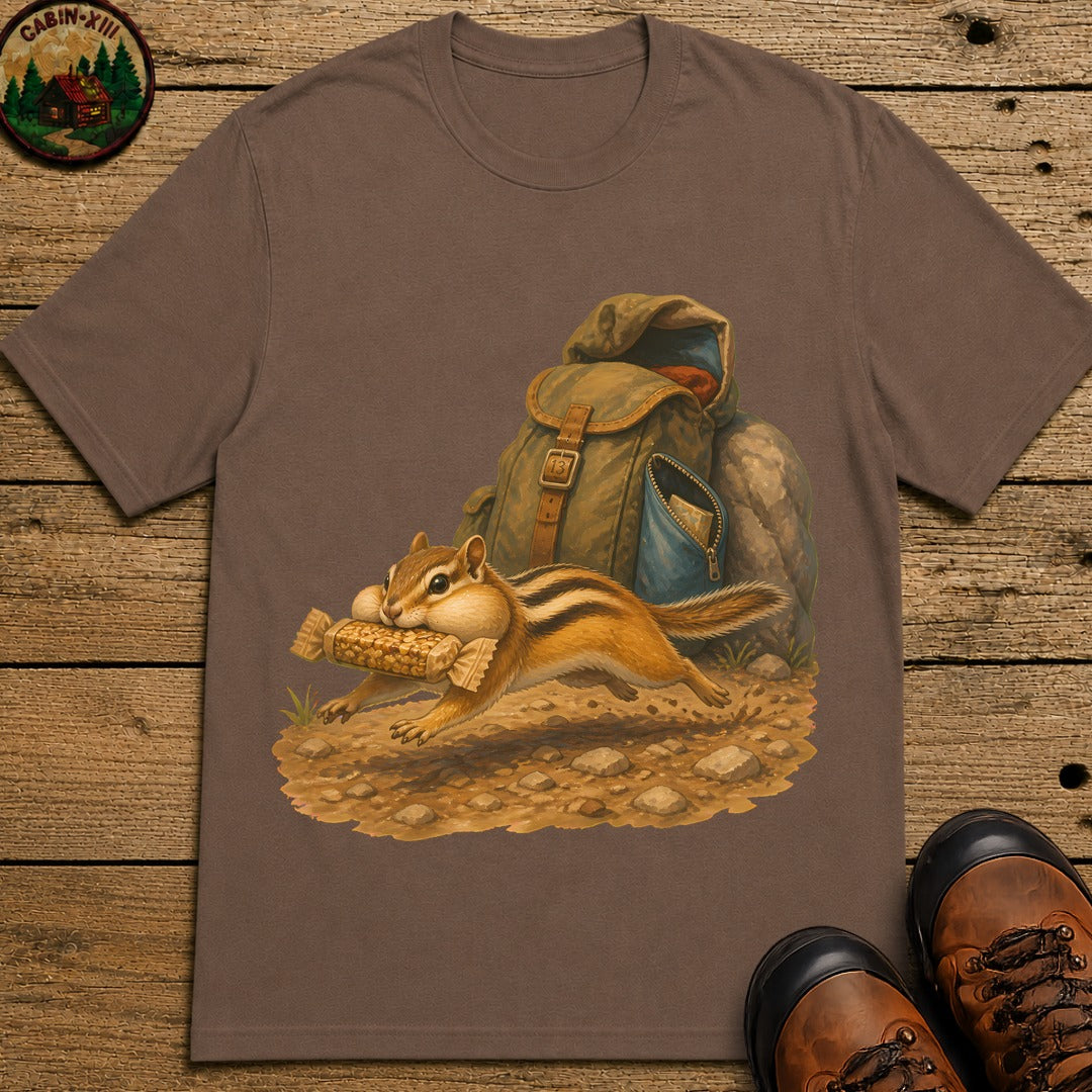 Chipmunk Snack Raid T-Shirt - Espresso