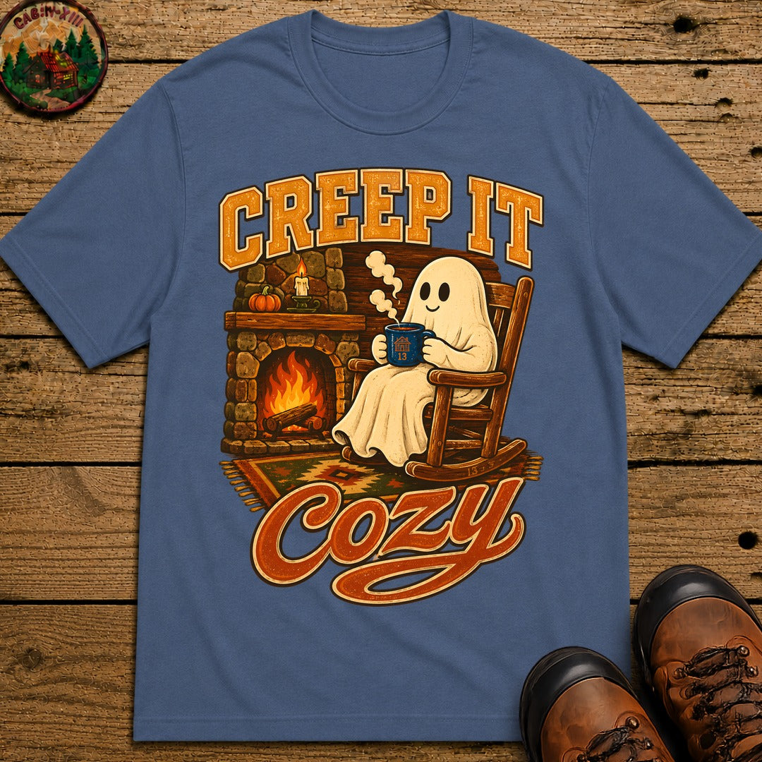 Creep It Cozy T Shirt - Blue Jean