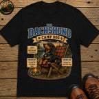 Dachshund Camp Dog - Tired Of All The Weiner Jokes Tee - Black